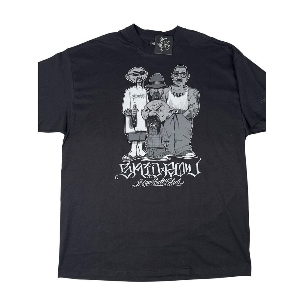 Mister Cartoon x Stussy Skid Row Tattoo Handball Club T-Shirt Size XL